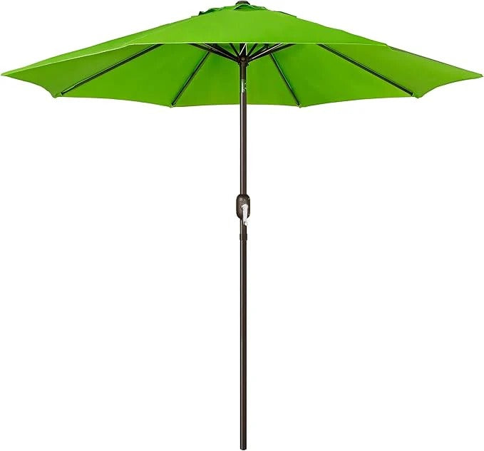 Patioslife Outdoor Market Breeze™ Patio Outdoor Umbrella with 8 Sturdy Ribs  Push Button Tilt and Crank