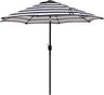 Patioslife Outdoor Market Breeze black and ivory striped patio umbrella for deck dining, garden seating and poolside shade