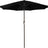 Patioslife Outdoor Market Breeze black patio umbrella with 8 sturdy ribs, push button tilt and crank for backyard shade