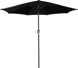 Patioslife Outdoor Market Breeze black patio umbrella with 8 sturdy ribs, push button tilt and crank for backyard shade