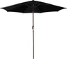 Patioslife Outdoor Market Breeze black patio umbrella with 8 sturdy ribs, push button tilt and crank for backyard shade