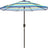 Patioslife Outdoor Market Breeze blue and green striped patio umbrella for backyard, patio and pool shade