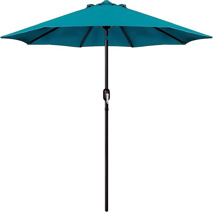 Patioslife Outdoor Market Breeze cerulean patio umbrella with push button tilt for poolside and garden shade