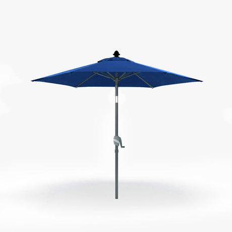 Patioslife 8ft navy blue patio umbrella with crank pole and wide shade canopy on a white background