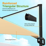 Patioslife Aegis Pro Cantilever Umbrella with LED Lights and Cover, Reinforced & Powder-Coated Aluminium Ribs and Pole — Perfect for Garden & Patio