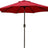 Patioslife Outdoor Market Breeze red patio umbrella with 8-rib canopy for backyard dining and poolside shade