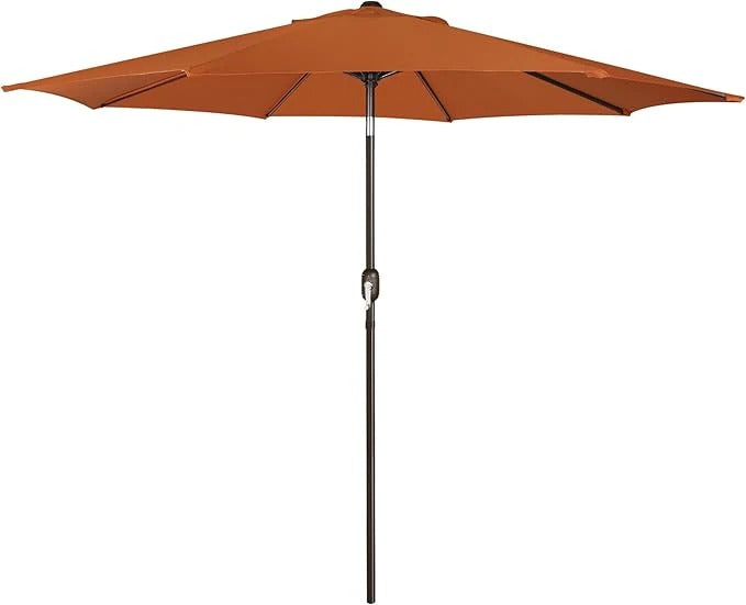 Patioslife Outdoor Market Breeze rust patio umbrella with 8 sturdy ribs for backyard dining and outdoor shade