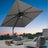 Gray patio umbrella with LED lights ,patioslife,Poolside,Outdoor Leisure Area,Outdoor Kitchen or Dining Area,Garden Pathway,Rooftop Terrace,Sun Shading & Light Contro,Space Definition,LED