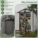 Patioslife YardVault resin storage shed with spacious double doors, secure zipper lock, light transmission and heavy-duty design